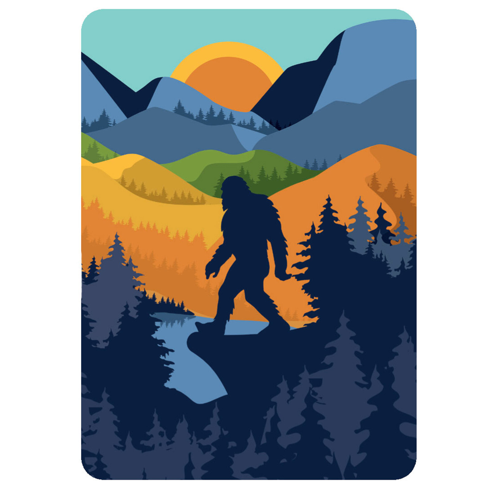 Wilcor Bigfoot Scene Premium Poker Playing Cards Sasquatch camping gift vacation