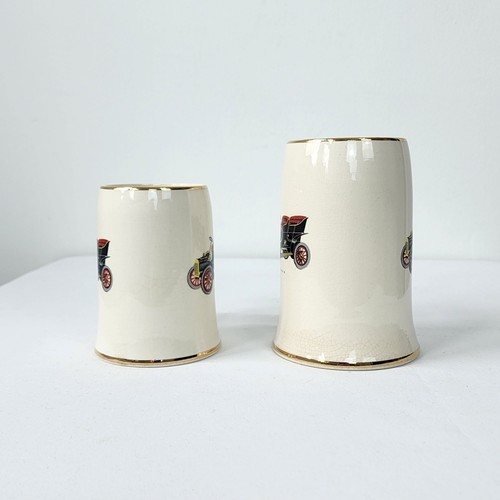 VTG Sadler England Father & Son Ceramic Mugs Ford Model T Automobile Gold Rim - Picture 4 of 10
