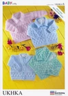 UKHKA 6 Knitting Pattern Baby Cardigans and Sweater in 4 Ply 31-56cm (12-22")