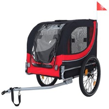 Large Folding Bike Trailer for Dogs 66LB Capacity All-Terrain Pet Carrier
