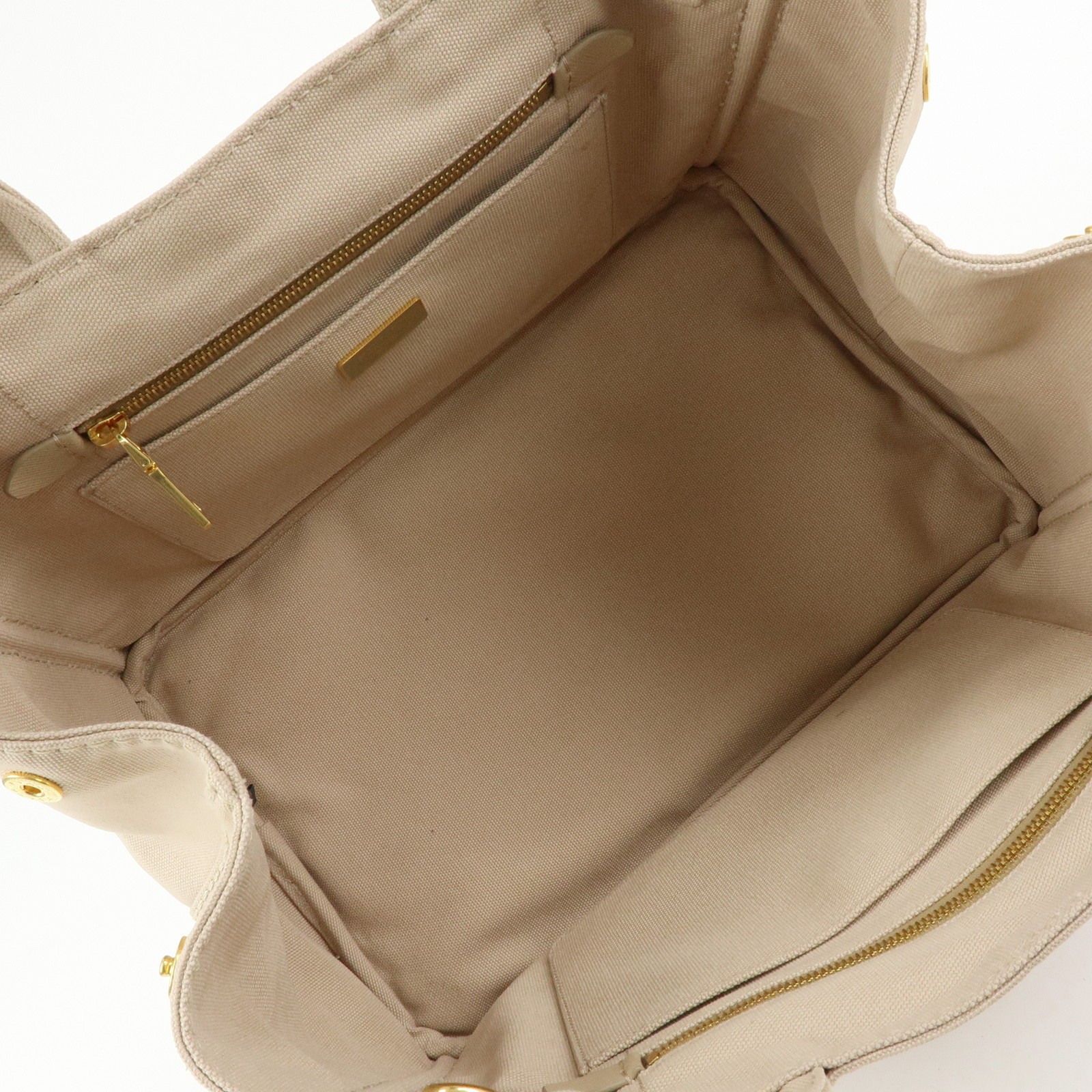 PRADA Canapa Triangle Logo 2Way Tote Hand Shoulder Bag Beige B1877G Used F/S thumbnail 18