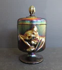 Vintage Fenton ~ Chessie Cat ~ Carnival Glass ~ Covered Compote/Candy Box/Jar