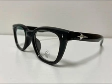 Gentle Monster Style Wellington Black Frame Clear Lens Blue Light Cut Star Decor