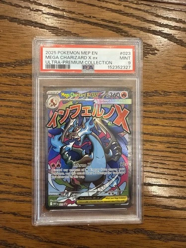 2025 Pokemon MEP EN #023 Mega Charizard X ex Ultra-premium Collection PSA 9 Mint