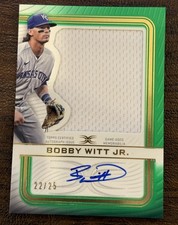 BOBBY WITT JR. 2023 TOPPS DEFINITIVE GAME USED RELIC PATCH GREEN AUTO /25