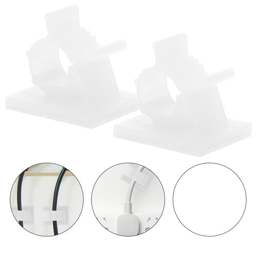 100 Pcs Wiring Fixing Lock Wire Clip Office Cable Clips Adhesive - 第 1/10 張圖片