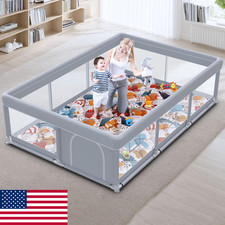 besuhot Baby Playpen 74"x50" with Mat Play Pens for Babies and Toddlers, Large P