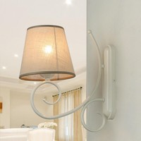 Rustikale Wandlampe Mit Schirm Stoff Metall Abuela Wandleuchte Schlafzimmer