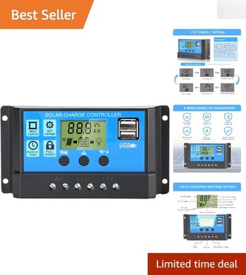 Intelligent PWM Solar Charge Controller 30A - LCD Display & Multiple Protections