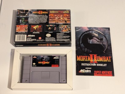 Mortal Kombat II (Nintendo SNES, 1994) In Box With Manual 