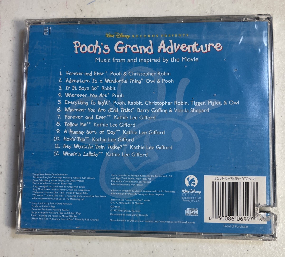 Pooh's Grand Adventure Soundtrack Cd Cutout Walt Disney Winnie The