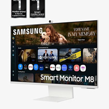 Samsung Smart Monitor M8 32in 4K UHD 60Hz Built-In Camera USB-C HDMI White