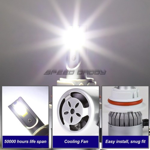 H3 6000K LED LIGHTING SYSTEM HIGH/LOW BEAM HEADLIGHT BULBS PAIR w/COOLING FAN - Picture 4 of 7
