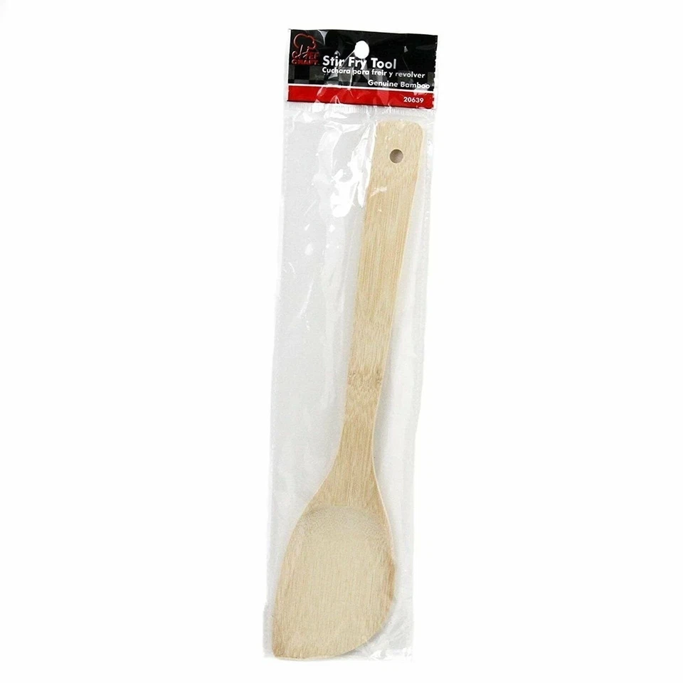 Chef Craft Bamboo Contoured Stir Fry Spatula Wok Tool - Image 2 of 2