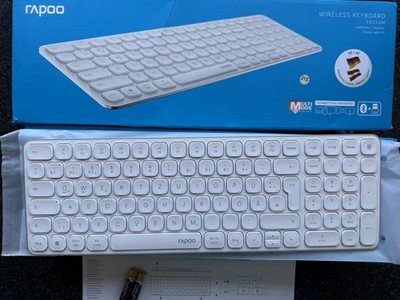 RAPOO E9310M.DE.WH Wireless Keyboard Multi-Mode, Bluetooth Funk, Weiß Tastatur 