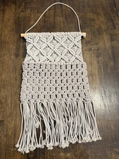 Macrame Hanging Wall Tapestry - Woven Art Boho Chic Home Decor, with pocket