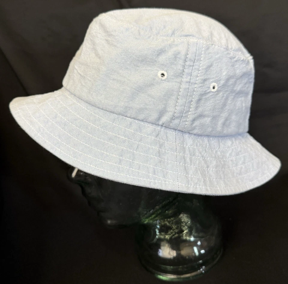 Sombrero cubo de algodón azul claro HUF con etiqueta con logotipo talla L/XL hecho en EE. UU. Foto 3 de 4