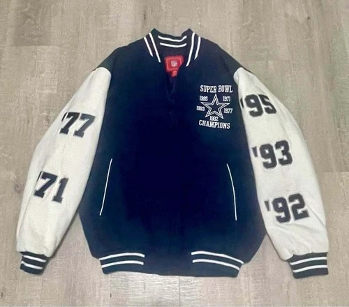 NFL Dallas Cowboys 5-Time Super Bowl Champions varsity jacket - product listing photo