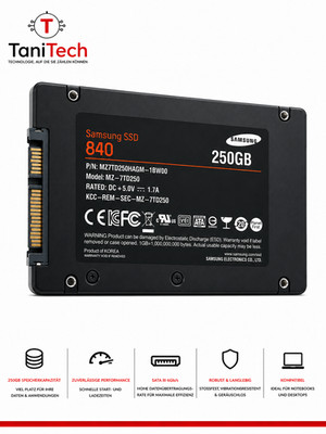 250GB SSD Samsung 840 EVO 2,5 Zoll SATA SSD Festplatte - 250GB MZ-TD250