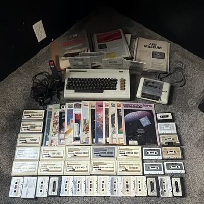 Commodore VIC-20 Vintage Home Computer Lot w/ 20 Games Untested Read.