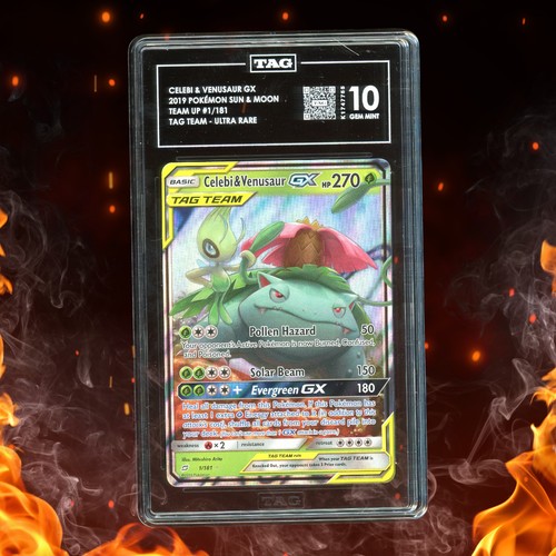 Celebi & Venusaur-GX graded TAG 10 for sale on eBay