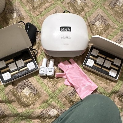SUNUV SUN4S 48W UV LED Nail Dryer Lamp LCD Display White w/ Adapter Gloves