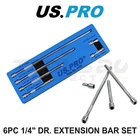 US PRO 6pc 1/4 dr Extension Bar Set  32, 50, 100, 150, 200 & 275mm 4185