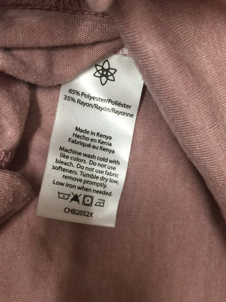 Harmony Balance T Shirt Plus Size 2X Pink Holes All Over Short Sleeve Crew Neck - Image 4 of 4