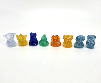 Rare 1996 Gogo's Crazy Bones Jelly Ice Blue Glitter Lot 57 52 50 29 25 17 11 8