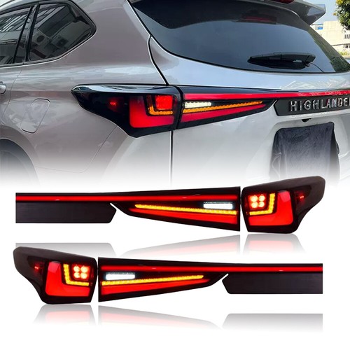 For 2022-2024 Toyota Highlander Smoked Full LED Tail Lights Rear Lamp Animation - Picture 17 of 24