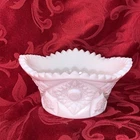 Vintage Kemple Old McKee Mold Milk Glass Valtec Bowl 1950s 6-6.5"dia 2.5-3"tall