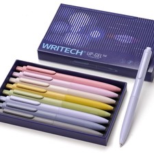 WRITECH 0.5mm Gel Pens, 8ct - Silent Retractable Pens for Journaling, Drawing,