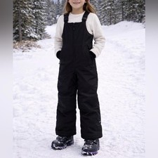 Land  s End Girls Snow Bib Size 10 Black Insulated Ski Pants Winter