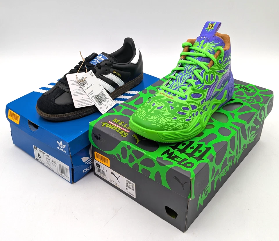 Adidas Samba OG J & Puma MB.04 TMNT Shoes In Assorted Colors - Size 6 Lot of 2