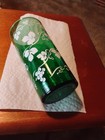 Vintage Anchor Hocking Glass WHITE LEAVES & GRAPES Forest Green Tumbler 15 Oz 6" — photo 4