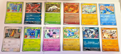 Pokemon - Mega Evolutions 2025- 9 Base/1 Holo/2 Reverse Holo- 12 Card Lot