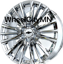 24 Chrome 4883 Escalade V Oe Replica Wheels 2026 Chevy Tahoe High Country 6x5.5