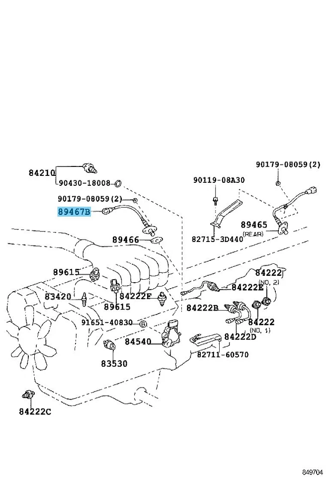 Sensor de relación combustible aire genuino Toyota 4runner VZN180L VZN185L '99-02 89467-35011 Foto 3 de 3