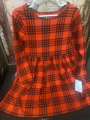 Cat Jack Girls 5T Red & Black Plaid Cotton-Blend Pullover Dress - 第 1/3 張圖片
