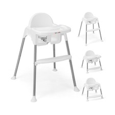 4-in-1 Convertible Baby High Chair Feeding w/ Footrest  Removable Double Tray