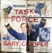 1949 TASK FORCE MOVIE LOBBY POSTER  GARY COOPER MILITARY WORLD WAR 2