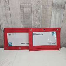 Pen  Gear Red 3 Ring Binder Pouch Pencil Pouch With Zipper Lot of 2