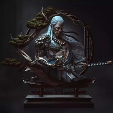 1/10 Scale Samurai Warrior Resin Statue Fantasy Katana Figure Collectible Model