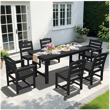 KINGYES 7-Piece Outdoor Dining Set, HDPE Patio Table and Chairs