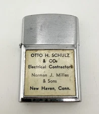 Otto Schulz & Co/Electrical Contractors Milles & Sons Conn Vtg Ad Warco Lighter