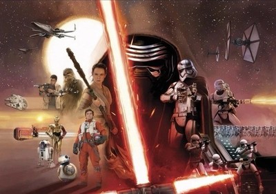 STAR WARS VII WALL MURAL 6 x10.5   Prepasted Strippable Removable Wallpaper New