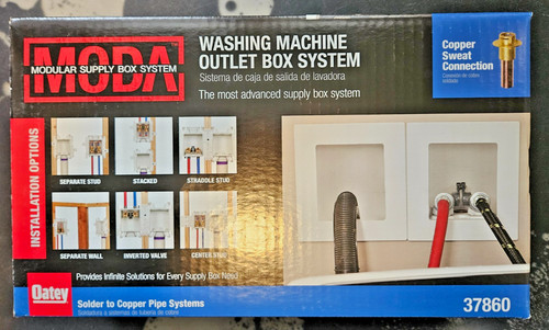 Oatey Moda Quarter turn ball valve Copper sweat Washing machine Outlet Box