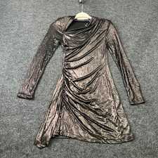 ASTR THE LABEL Alexa Long Sleeve Mini Dress Women's Size S Olive Metal