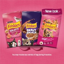 Purina Friskies GravySwirlers Cat Food, Chicken, Salmon&Gravy, Complete&Balanced