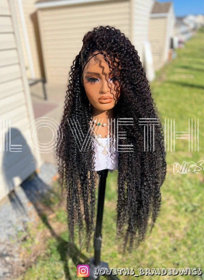 Ships next day(2days SHIPPING)Cornrow Full lace Braided wig,black knotless braid - Image 3 of 4